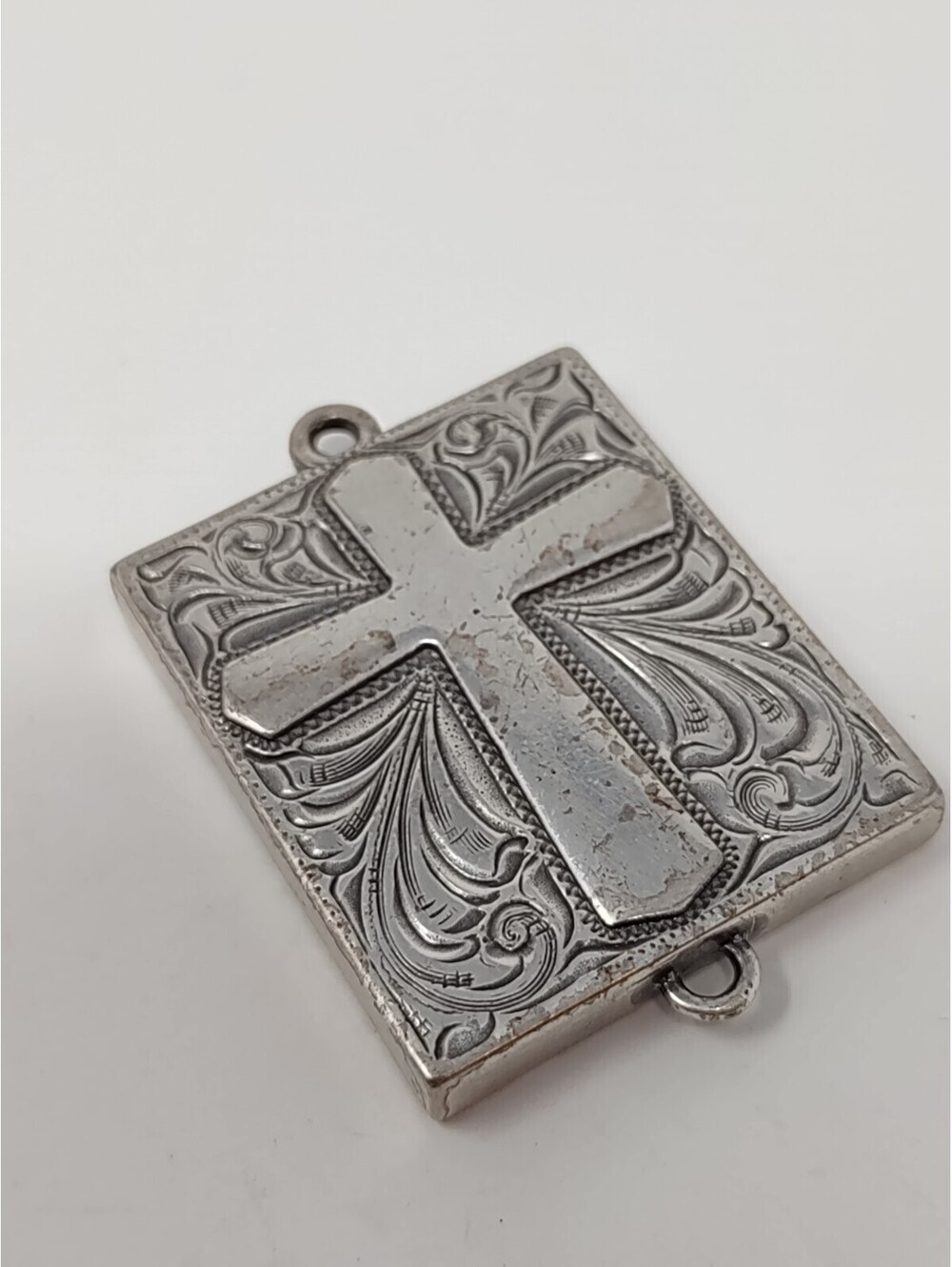 Vintage Sterling Silver 925 Engraved Cross Connector 14.4g